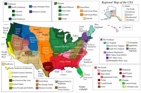 Regional map of the USA : r/Interesting_Shit