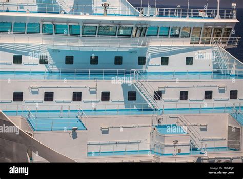 Cruise ship deck view Stock Photo - Alamy