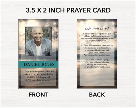 Funeral Prayer Card Template