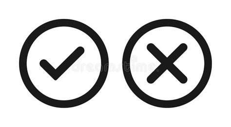 Tick and cross icon stock vector. Illustration of checkmark - 135858604