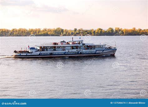 River Cruise Ship Sailing on the Volga River Editorial Stock Image ...