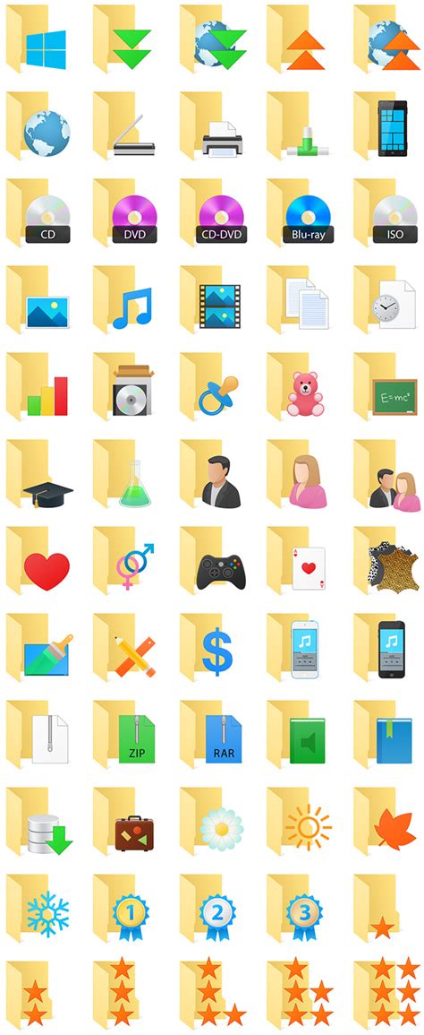 Everyday10 Folder Icons - 60 professional Windows 10 style icons for ...