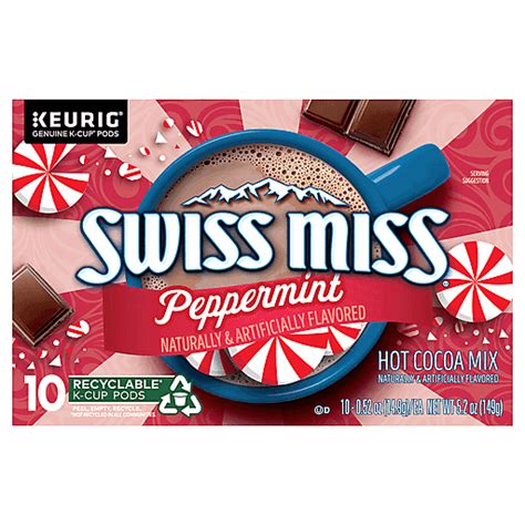 Swiss Miss Hot Cocoa Mix, Peppermint, K Cup Pods 10 Ea | Hot Cocoa ...