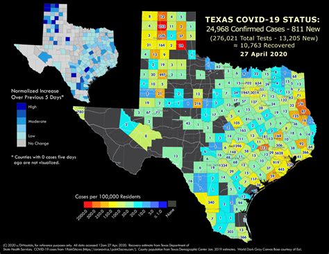 Texas COVID-19 Cases per County - Monday, 27 April 2020 : r/texas