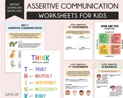 Assertive Communication Worksheets for Kids Communication - Etsy