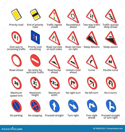 European Traffic Signs Collection Vector Illustration | CartoonDealer ...