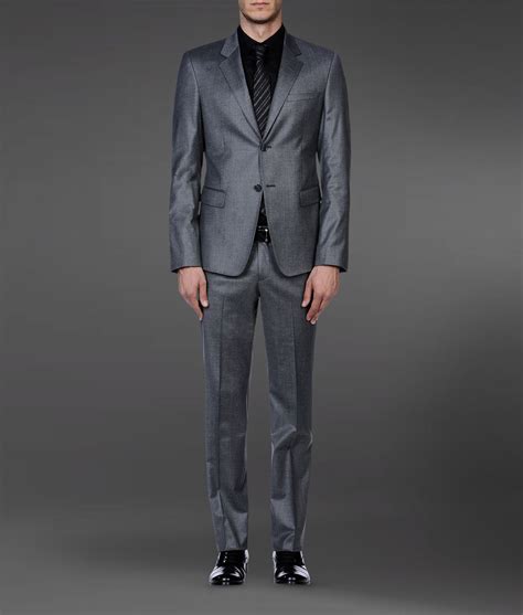 Lyst - Emporio Armani Twobutton Suit in Stretch Wool in Gray for Men