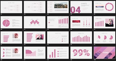 Pink minimalist-style powerpoint presentation template | Etsy