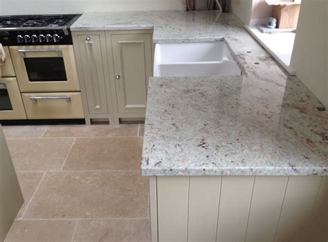 This gorgeous River Valley white granite solid kitchen worktop is ...