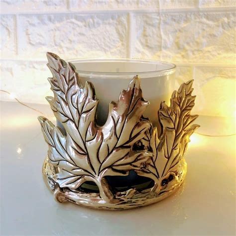 Bath & Body Works Gilded Brass Maple Leaves Candle Holder Brand NEW ...