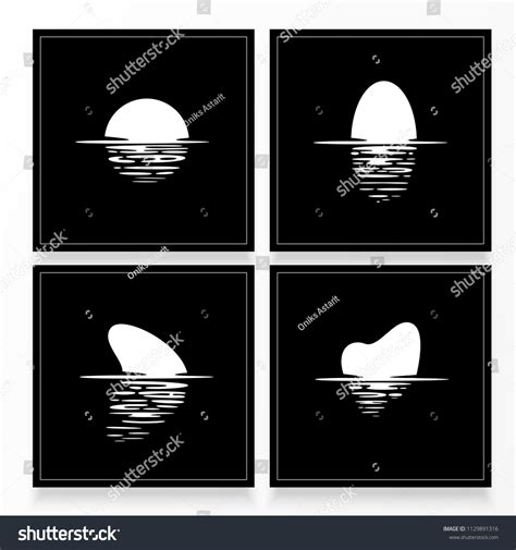 Shape Reflection Water Black White Illustration Stock Vector (Royalty ...