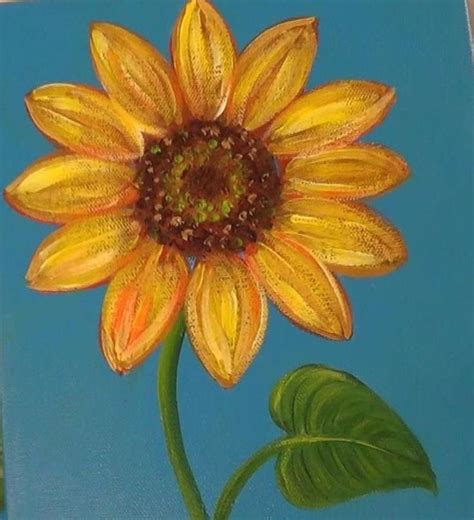 Sunflower painting, Flower painting, Sunflower canvas paintings