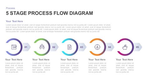 5 Stage Process Flow Diagram Template for PowerPoint & Keynote