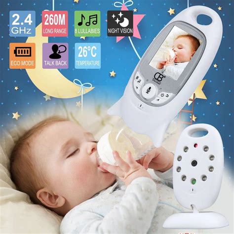 2 Way Talk Night Vision IR LED Temperature Monitoring with 8 Lullaby ...