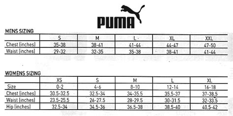 puma women's leggings size guide