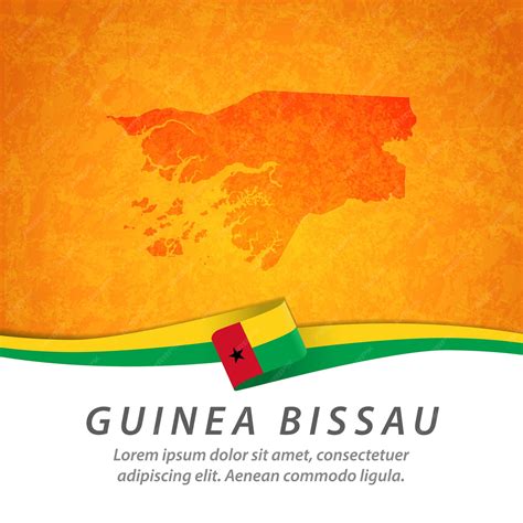 Premium Vector | Guinea bissau flag with central map