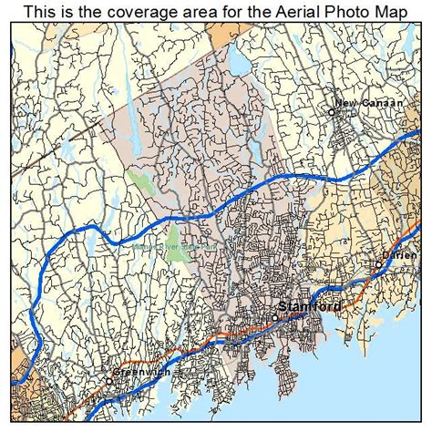 Aerial Photography Map of Stamford, CT Connecticut