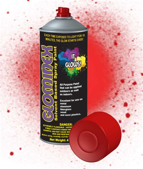 Glominex Glow Spray Paint 4oz - Red - Walmart.com