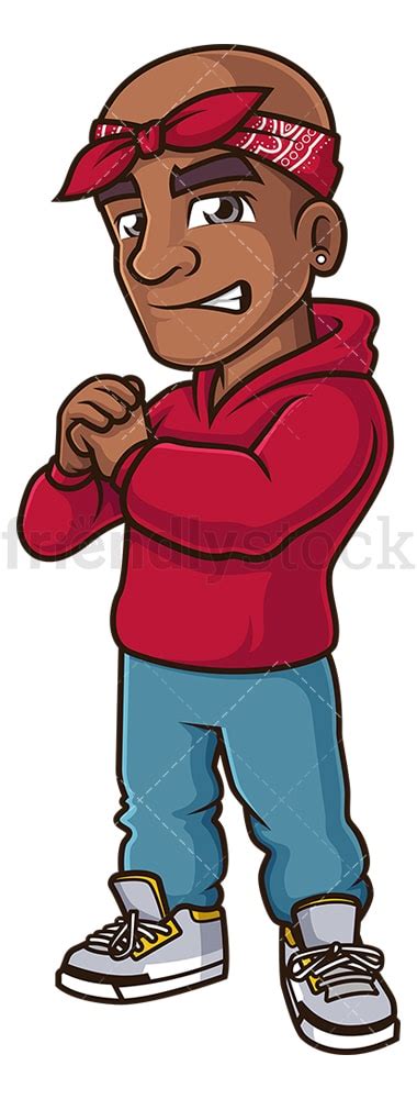 Angry Gang Member Cartoon Clipart Vector - FriendlyStock