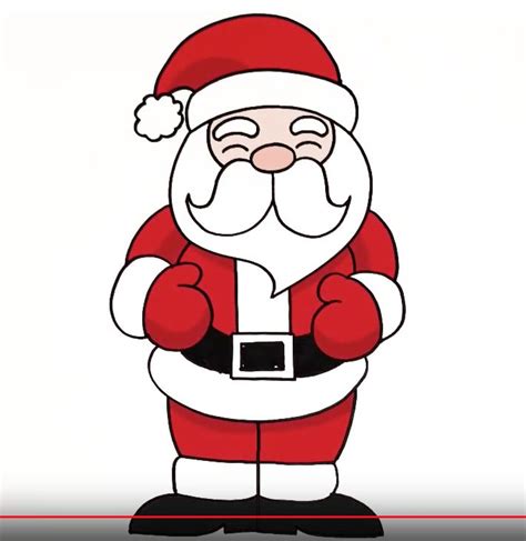 Draw a simple Santa | How to draw santa, Drawings, Easy lessons | How ...