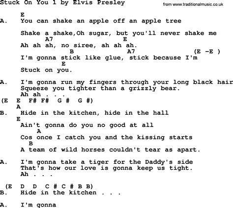 Stuck On You 1, by Elvis Presley - lyrics and chords