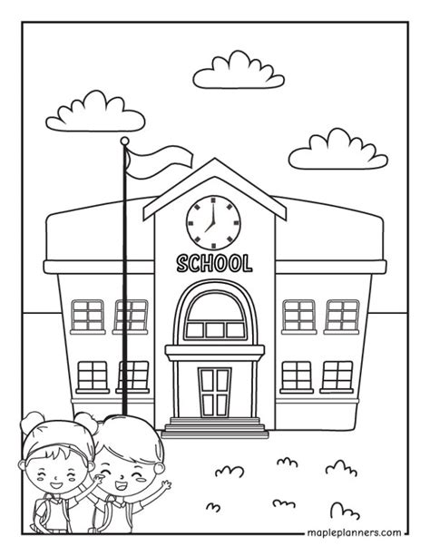 Back to School Coloring Pages - School Building