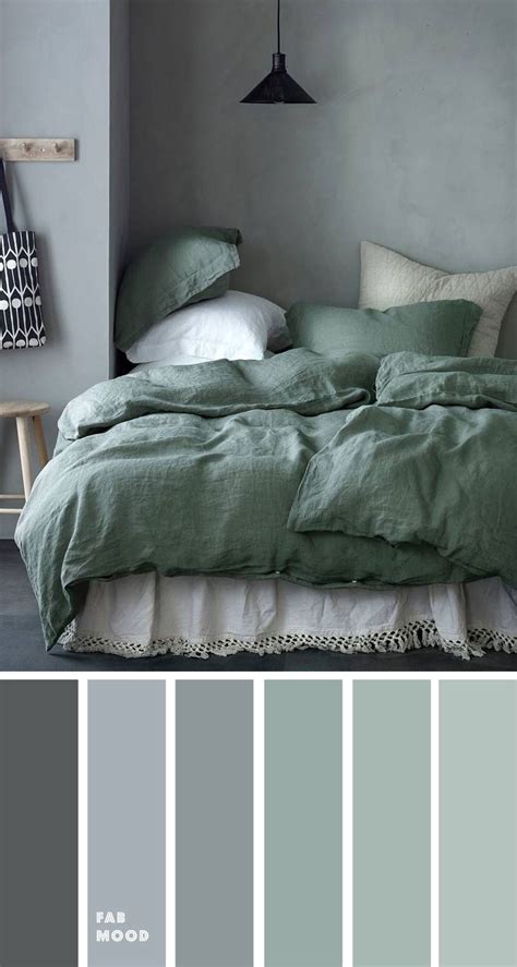 Grey green bedroom color palette | Green bedroom colors, Grey bedroom ...