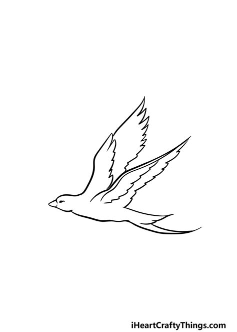 Flying Bird Drawing - How To Draw A Flying Bird Step By Step