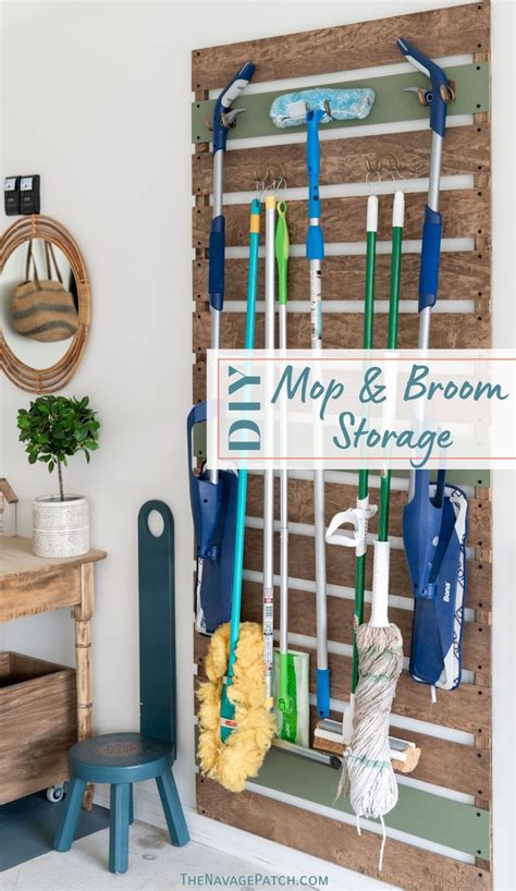 DIY Mop & Broom Storage - The Navage Patch