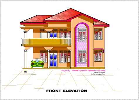 2d elevation and floor plan of 2633 sq.feet | Enter your blog name here