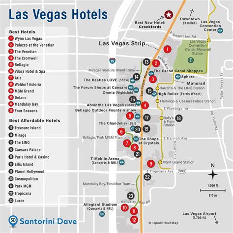 LAS VEGAS HOTEL MAP - The Strip