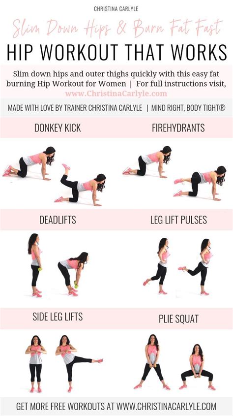 Fat burning hip workout for tight toned hips outer thighs – Artofit