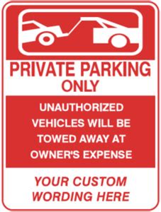 Custom Private Parking Only Signs