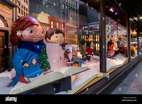 Christmas window holiday display at Macy's department store December 16 ...