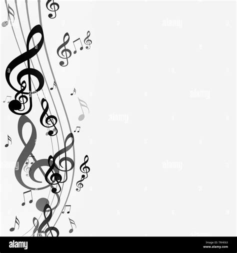 white music background with black music notes Stock Photo - Alamy