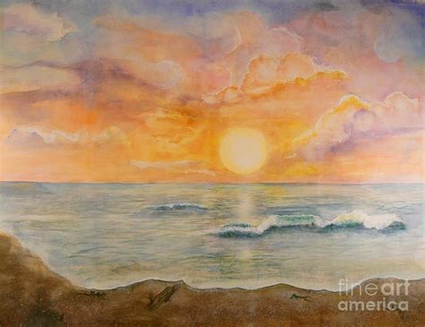 Sunrise Watercolor Painting at PaintingValley.com | Explore collection ...