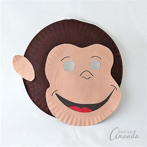 Curious George Paper Plate Mask - Crafts by Amanda