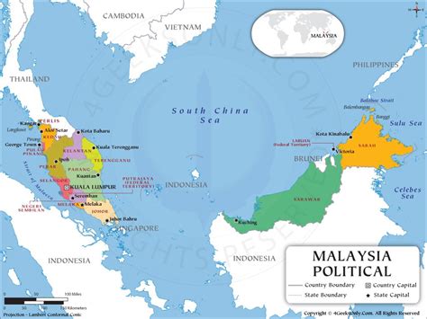 Malaysia State Map, Malaysia Political Map