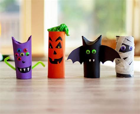 Halloween Toilet Paper Roll Pumpkin Craft | Halloween Crafts for Kids