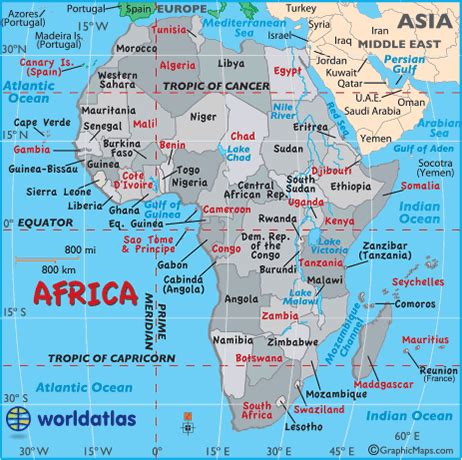 Africa Map - Map of Africa, Africa Maps of Landforms Roads Cities ...