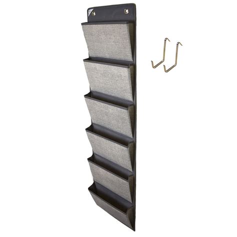 Office Storage Hanging Organizer Includes 2 Over Door Hangers - Gray ...