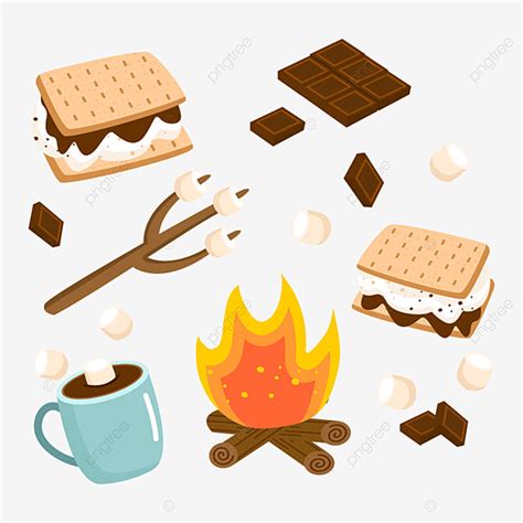 Campfire Food Clipart Hd PNG, S Mores Delicious Food And Campfire ...