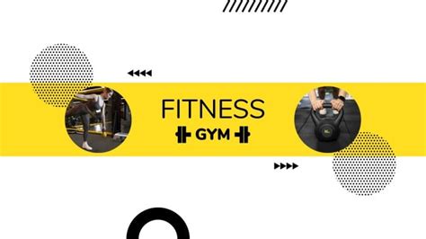 Customize this Simple Abstract Fitness Gym YouTube Banner template online