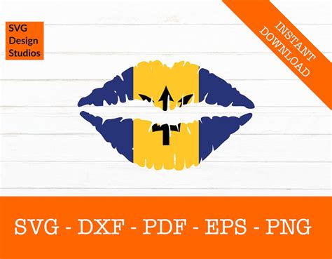 Barbados Svg, Barbados Flag Svg, Barbados Lips Svg, Clipart SVG Cut ...