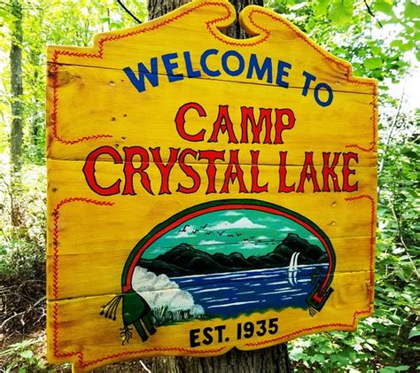 Handcrafted Camp Crystal Lake Reclaimed Wood Sign Friday The | Etsy