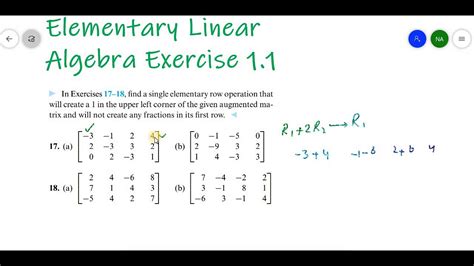 How to use elementary row operation || Exercise1.1 chapter 1 elementary ...