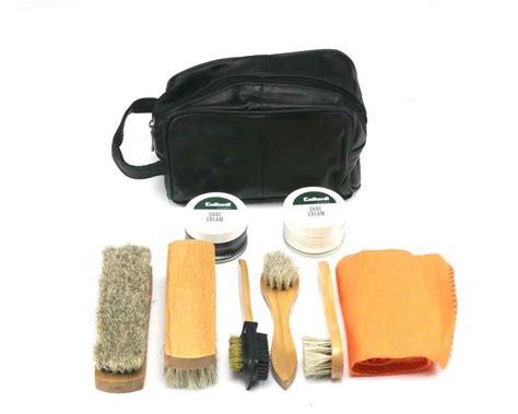 Quality Selling Shoe Cleaning Kit in Real Leather Bag