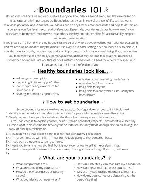 20++ Setting Boundaries Worksheet – Worksheets Decoomo