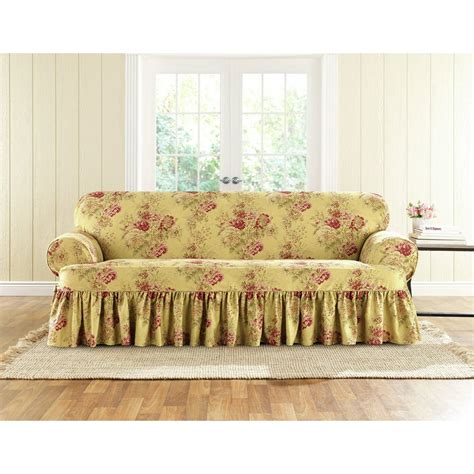 Sure Fit Ballad Bouquet 1 Piece T-Cushion Sofa Slipcover - Walmart.com ...