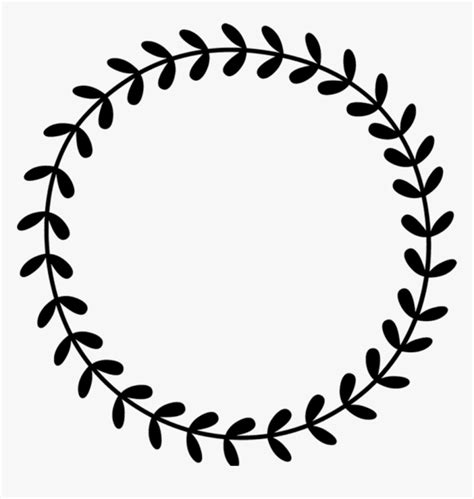 Drawn Leaf Vine Wreath - Round Border Clip Art, HD Png Download - kindpng